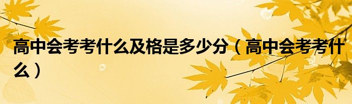  高中会考考什么及格是多少分（高中会考考什么）