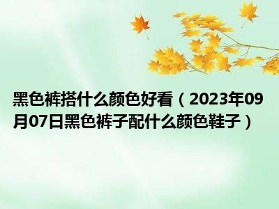 黑色裤搭什么颜色好看（2023年09月07日黑色裤子配什么颜色鞋子）