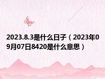 2023.8.3是什么日子（2023年09月07日8420是什么意思）