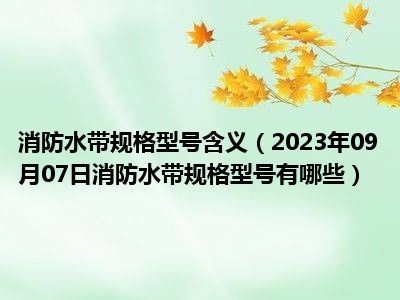 消防水带规格型号含义（2023年09月07日消防水带规格型号有哪些）