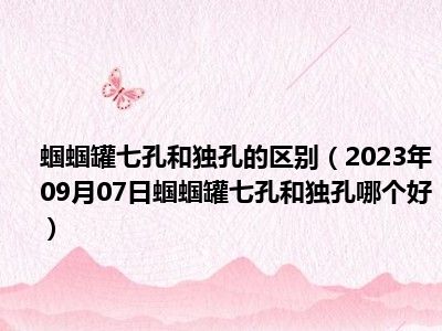 蝈蝈罐七孔和独孔的区别（2023年09月07日蝈蝈罐七孔和独孔哪个好）