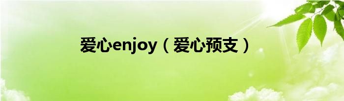  爱心enjoy（爱心预支）