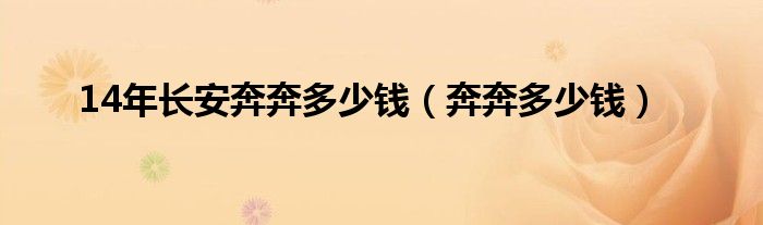  14年长安奔奔多少钱（奔奔多少钱）