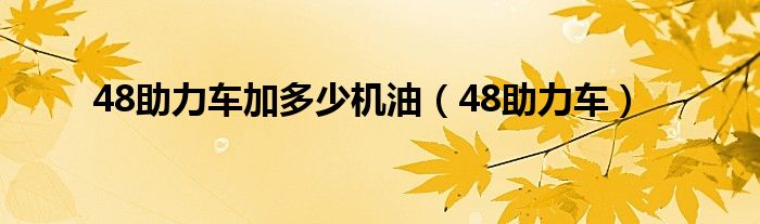  48助力车加多少机油（48助力车）