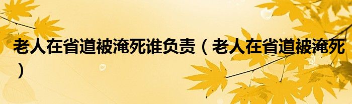  老人在省道被淹死谁负责（老人在省道被淹死）