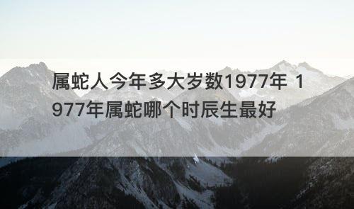 属蛇人今年多大岁数1977年 1977年属蛇哪个时辰生最好