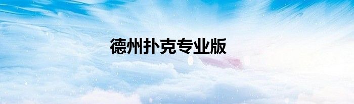  德州扑克专业版