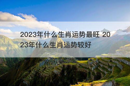 2023年什么生肖运势最旺 2023年什么生肖运势较好