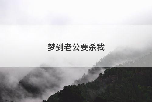 梦到老公要杀我