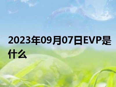 2023年09月07日EVP是什么