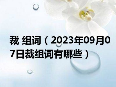 裁 组词（2023年09月07日裁组词有哪些）