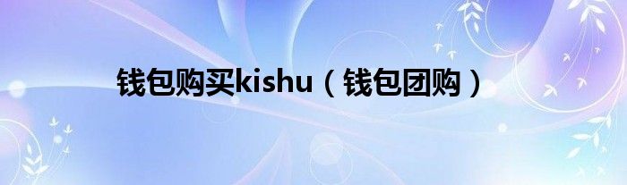  钱包购买kishu（钱包团购）