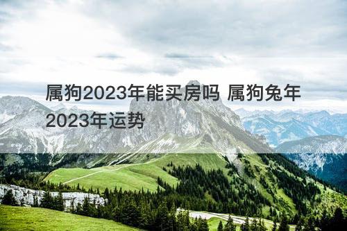 属狗2023年能买房吗 属狗兔年2023年运势