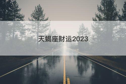 天蝎座财运2023