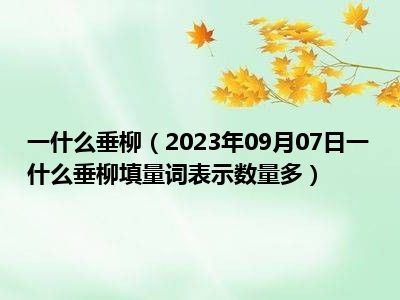 一什么垂柳（2023年09月07日一什么垂柳填量词表示数量多）