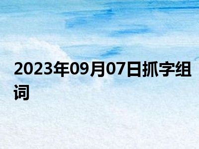 2023年09月07日抓字组词