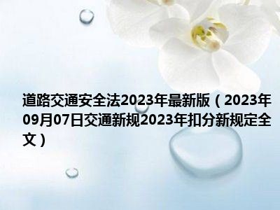 道路交通安全法2023年最新版（2023年09月07日交通新规2023年扣分新规定全文）