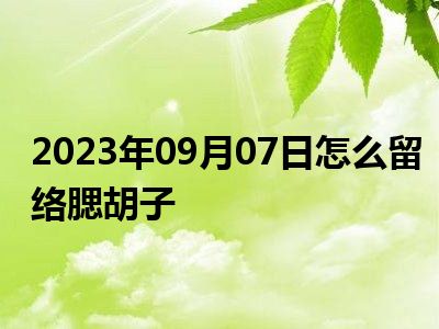 2023年09月07日怎么留络腮胡子