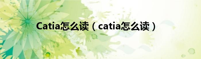  Catia怎么读（catia怎么读）