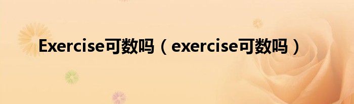  Exercise可数吗（exercise可数吗）