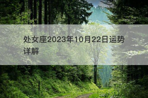 处女座2023年10月22日运势详解