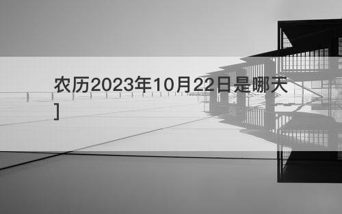 农历2023年10月22日是哪天]