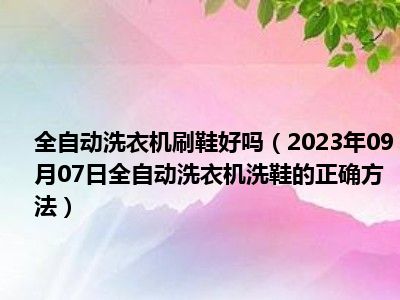 全自动洗衣机刷鞋好吗（2023年09月07日全自动洗衣机洗鞋的正确方法）