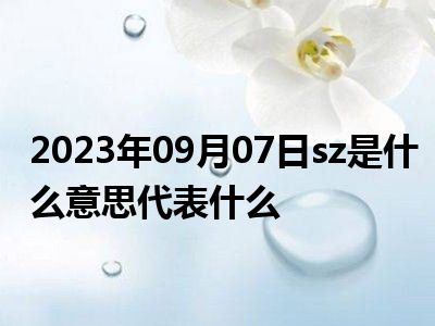 2023年09月07日sz是什么意思代表什么