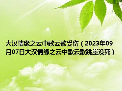 大汉情缘之云中歌云歌受伤（2023年09月07日大汉情缘之云中歌云歌跳崖没死）