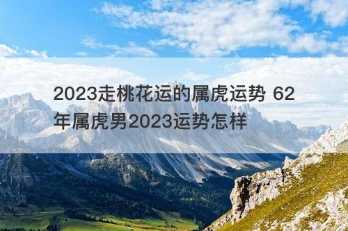 2023走桃花运的属虎运势 62年属虎男2023运势怎样