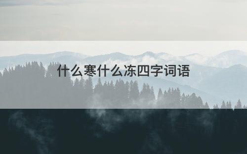 什么寒什么冻四字词语