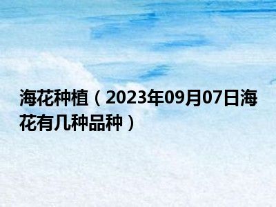 海花种植（2023年09月07日海花有几种品种）