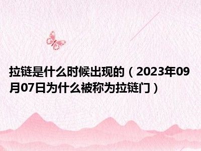 拉链是什么时候出现的（2023年09月07日为什么被称为拉链门）