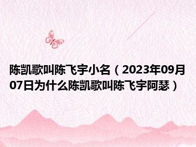 陈凯歌叫陈飞宇小名（2023年09月07日为什么陈凯歌叫陈飞宇阿瑟）