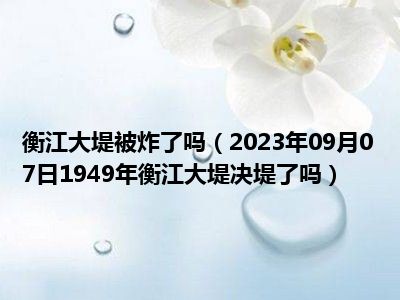 衡江大堤被炸了吗（2023年09月07日1949年衡江大堤决堤了吗）