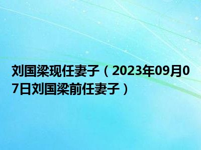 刘国梁现任妻子（2023年09月07日刘国梁前任妻子）