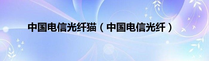  中国电信光纤猫（中国电信光纤）