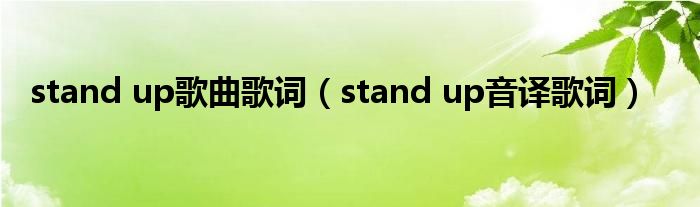  stand up歌曲歌词（stand up音译歌词）