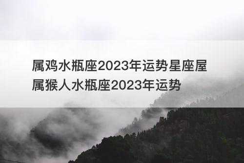 属鸡水瓶座2023年运势星座屋 属猴人水瓶座2023年运势