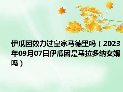 伊瓜因效力过皇家马德里吗（2023年09月07日伊瓜因是马拉多纳女婿吗）