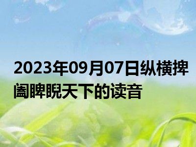 2023年09月07日纵横捭阖睥睨天下的读音