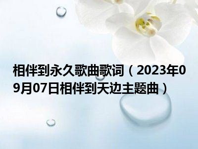 相伴到永久歌曲歌词（2023年09月07日相伴到天边主题曲）