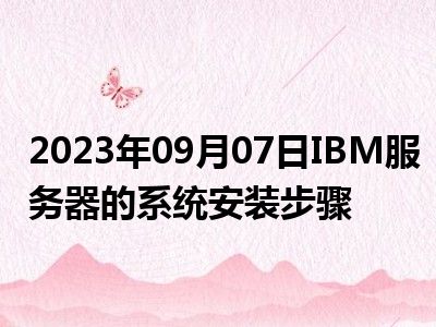 2023年09月07日IBM服务器的系统安装步骤