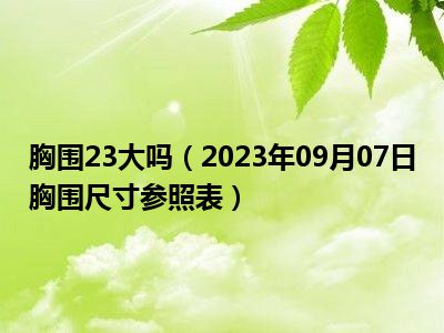 胸围23大吗（2023年09月07日胸围尺寸参照表）