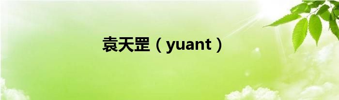  袁天罡（yuant）