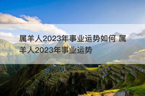 属羊人2023年事业运势如何 属羊人2023年事业运势