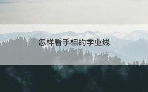 怎样看手相的学业线