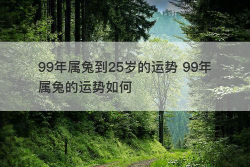 99年属兔到25岁的运势 99年属兔的运势如何