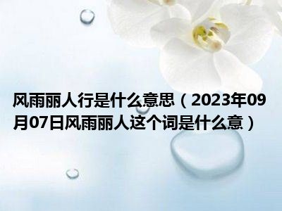 风雨丽人行是什么意思（2023年09月07日风雨丽人这个词是什么意）