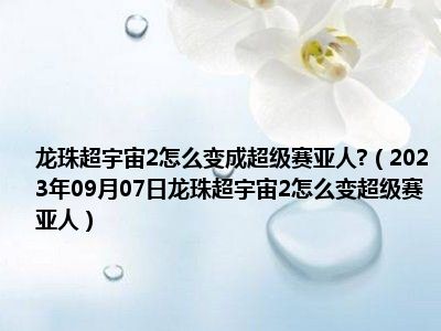 龙珠超宇宙2怎么变成超级赛亚人 （2023年09月07日龙珠超宇宙2怎么变超级赛亚人）